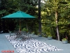 waterjet cut porcelain mosaic, zebra patio