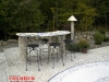 Private Residence - shattered mosaic patio, table and lamp post