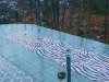 waterjet cut porcelain mosaic, zebra patio